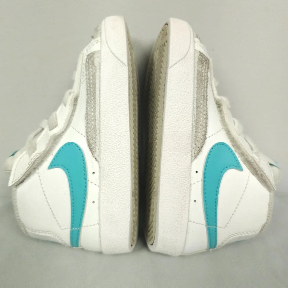 Nike Blazer Mid 77 Shoes TD Size 8C Toddler White Dusty Cactus Aqua Leather Mid